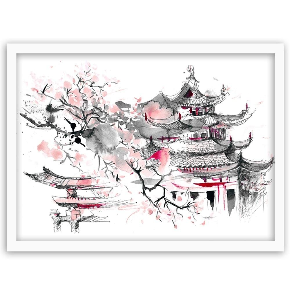 Glezna baltā rāmī - Japan Art  Home Trends DECO