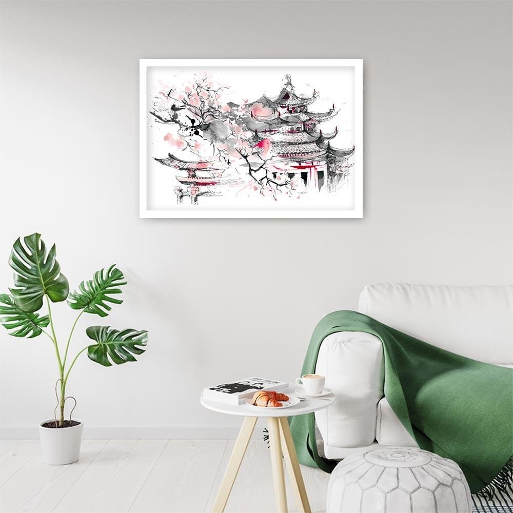 Glezna baltā rāmī - Japan Art  Home Trends DECO