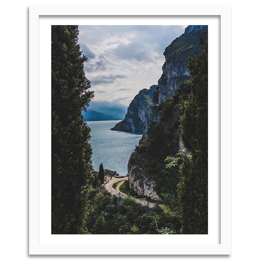 Glezna baltā rāmī - Lake In The Mountains  Home Trends DECO