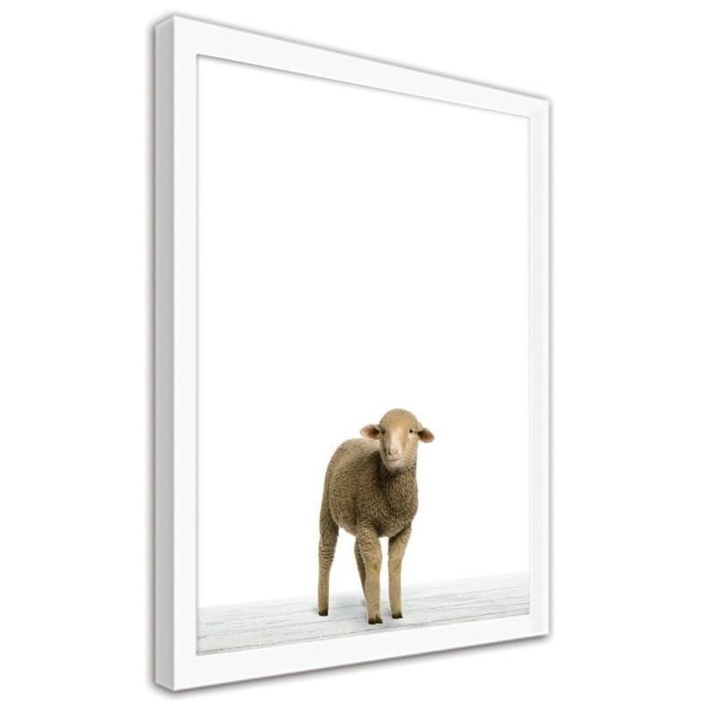 Glezna baltā rāmī - Lamb  Home Trends DECO