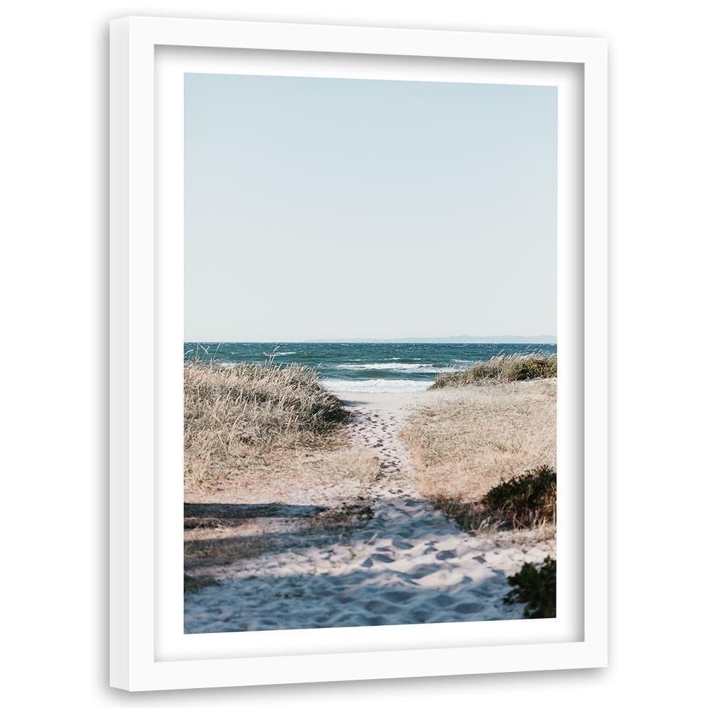 Glezna baltā rāmī - Landing On Beaches  Home Trends DECO