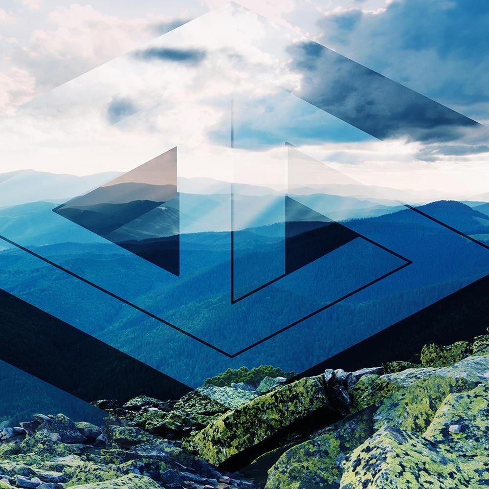 Glezna baltā rāmī - Landscape With Geometric Figure 1  Home Trends DECO