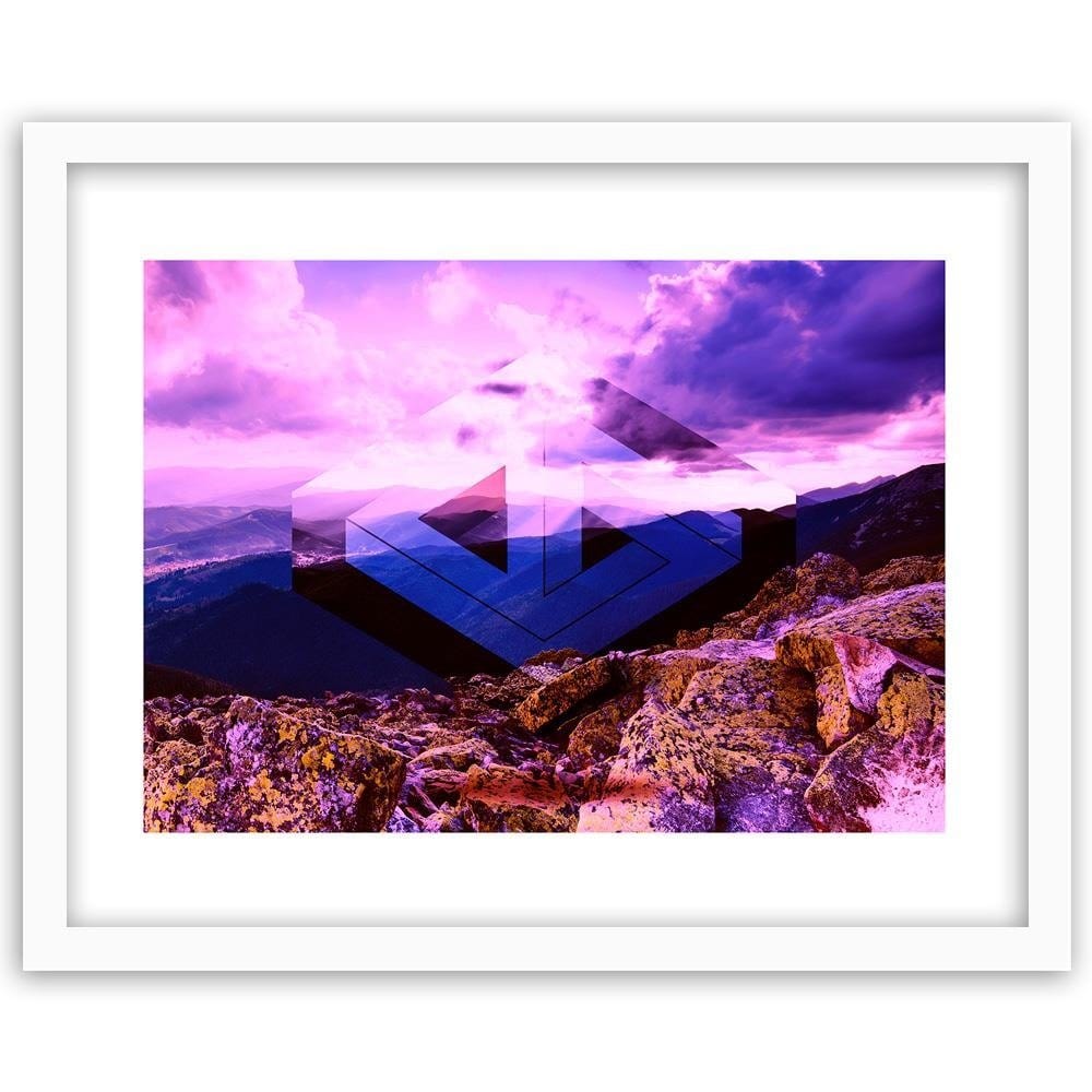 Glezna baltā rāmī - Landscape With Geometric Figure 2  Home Trends DECO