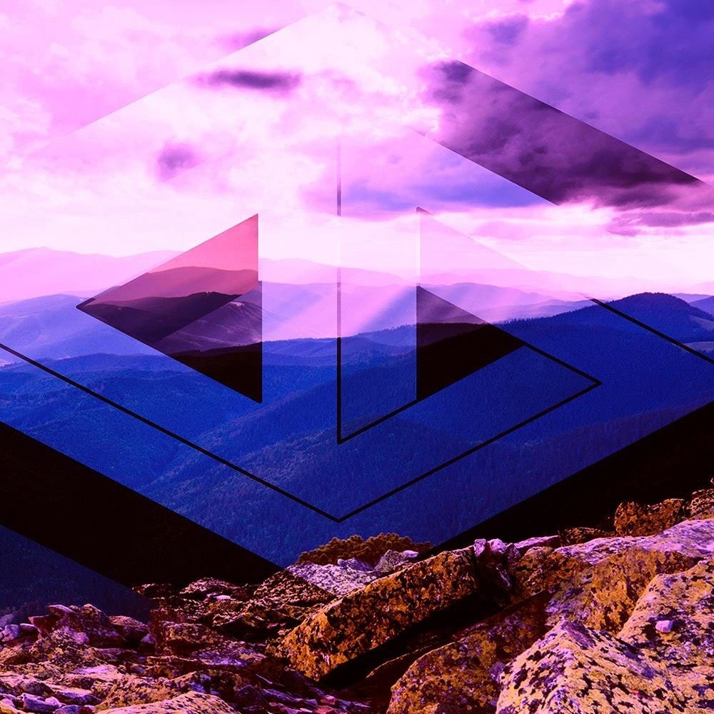 Glezna baltā rāmī - Landscape With Geometric Figure 2  Home Trends DECO