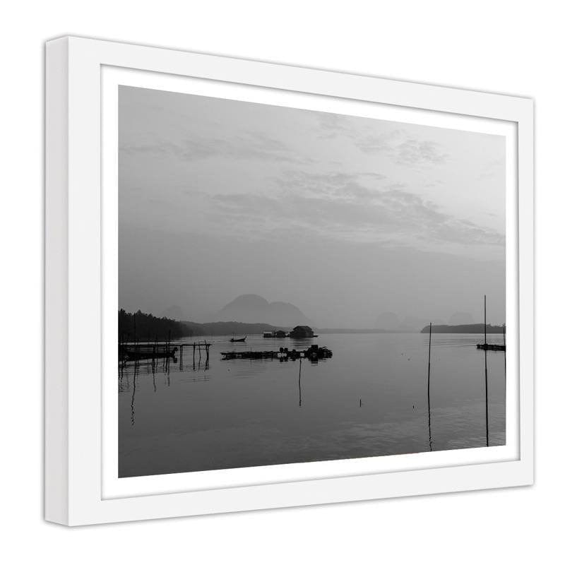 Glezna baltā rāmī - Life of fishermen 2  Home Trends DECO