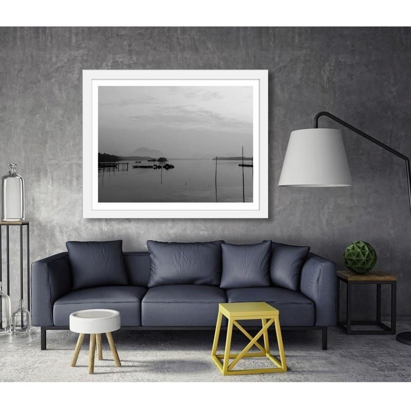 Glezna baltā rāmī - Life of fishermen 2  Home Trends DECO