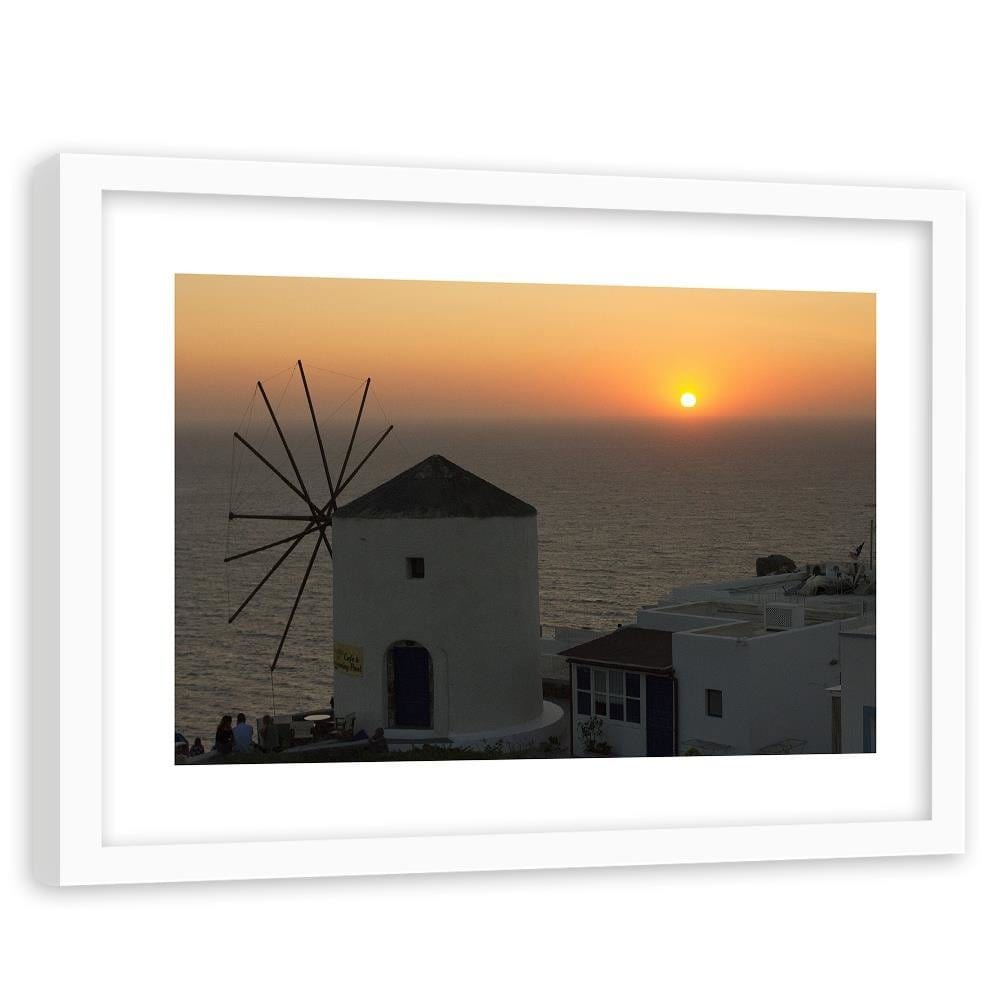 Glezna baltā rāmī - Lighthouse At Sunset  Home Trends DECO