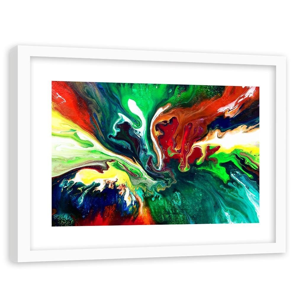 Glezna baltā rāmī - Liquid Abstraction  Home Trends DECO