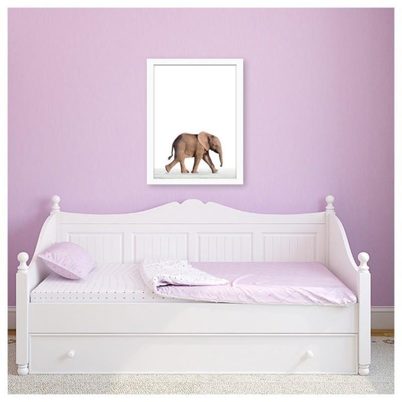 Glezna baltā rāmī - Little elephant  Home Trends DECO