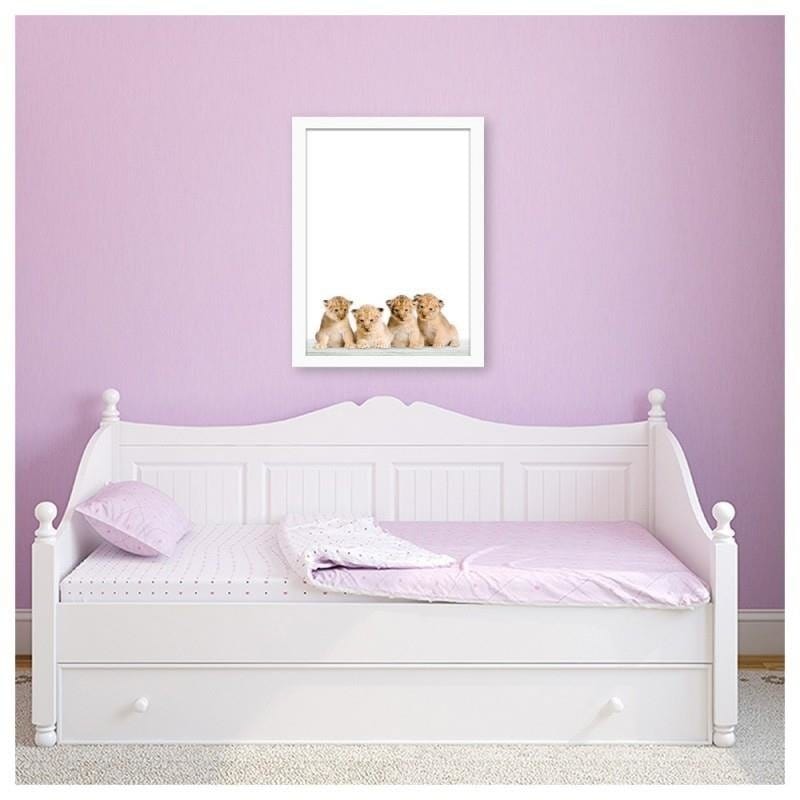 Glezna baltā rāmī - Little lions  Home Trends DECO