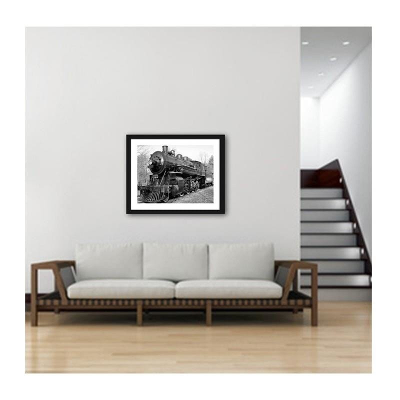 Glezna baltā rāmī - Locomotive  Home Trends DECO
