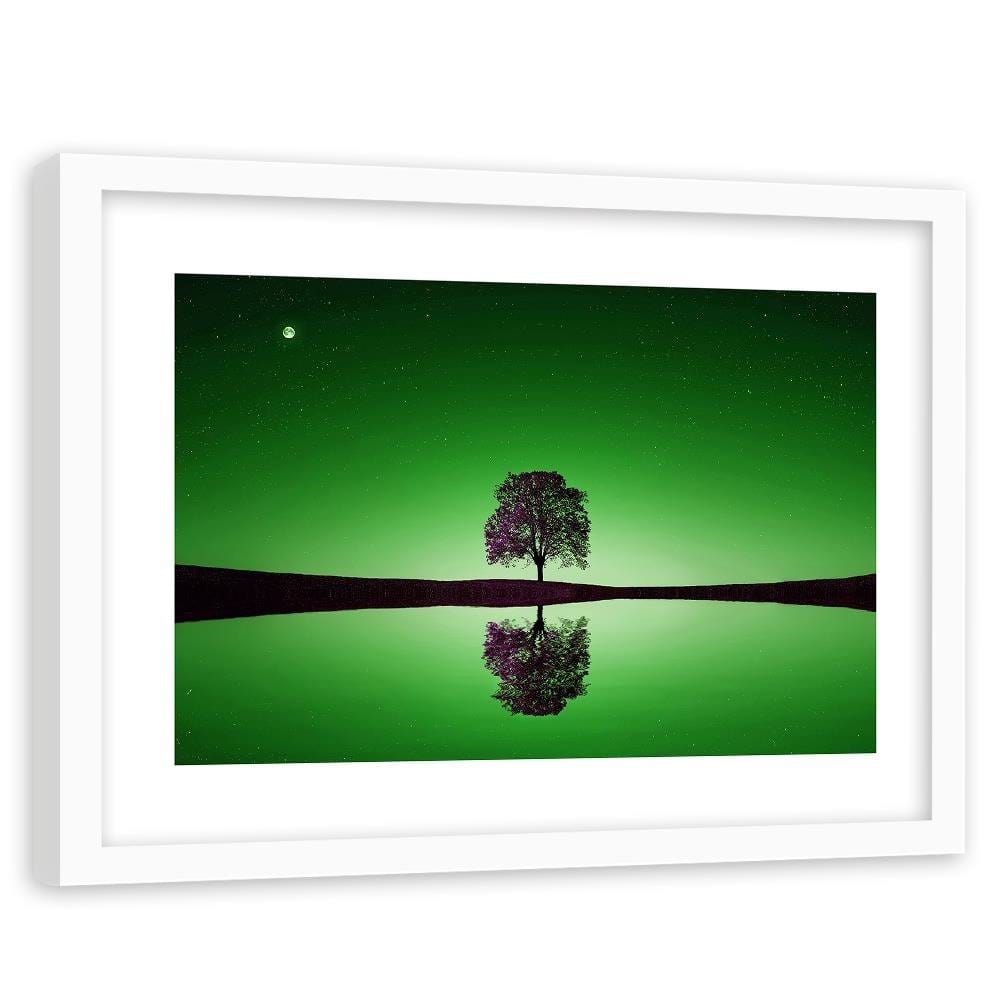 Glezna baltā rāmī - Lone Tree  Home Trends DECO