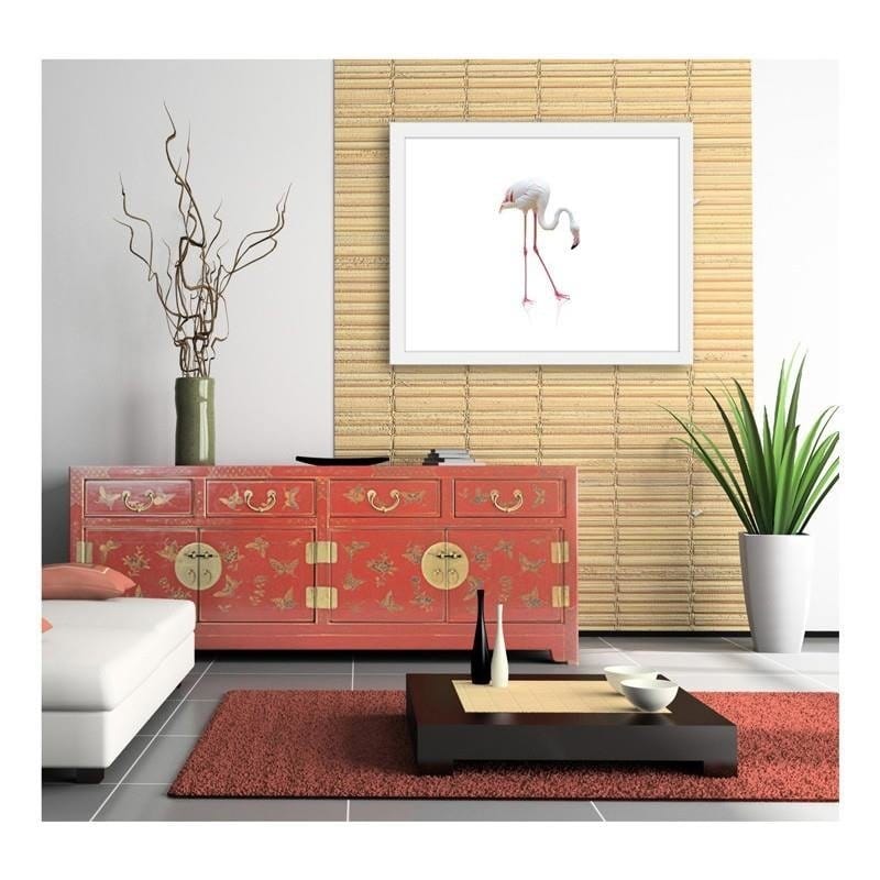 Glezna baltā rāmī - Lonely flamingo  Home Trends DECO