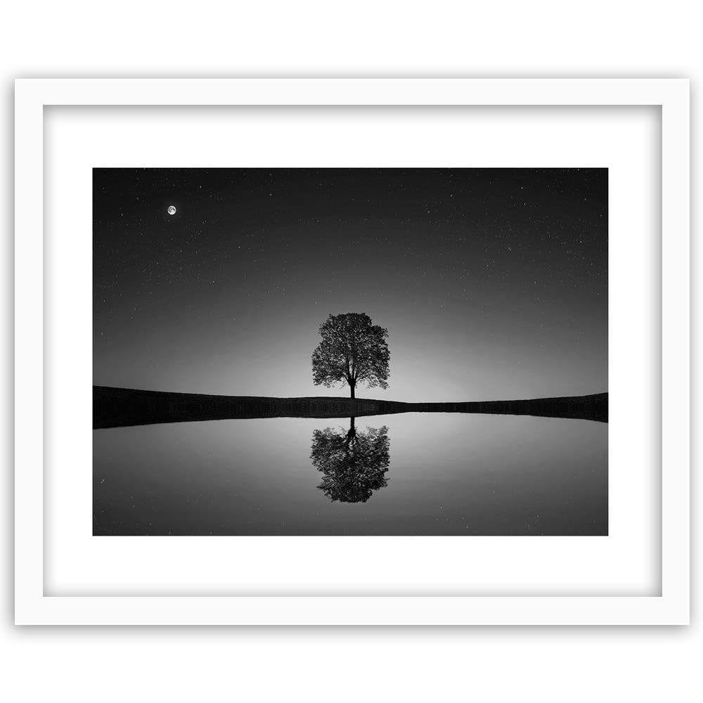 Glezna baltā rāmī - Lonely Tree 2  Home Trends DECO