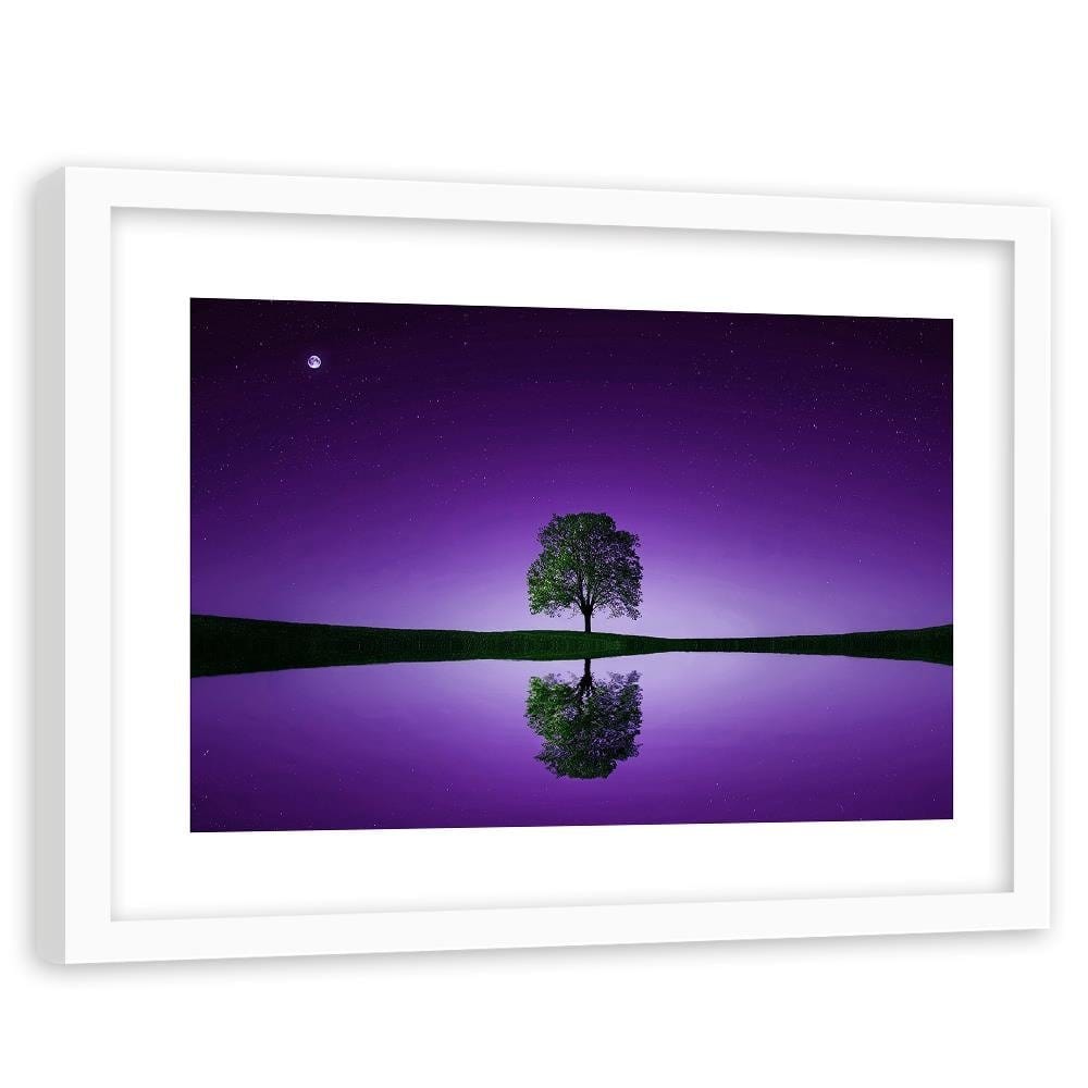 Glezna baltā rāmī - Lonely Tree 3  Home Trends DECO