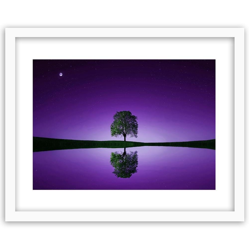 Glezna baltā rāmī - Lonely Tree 3  Home Trends DECO