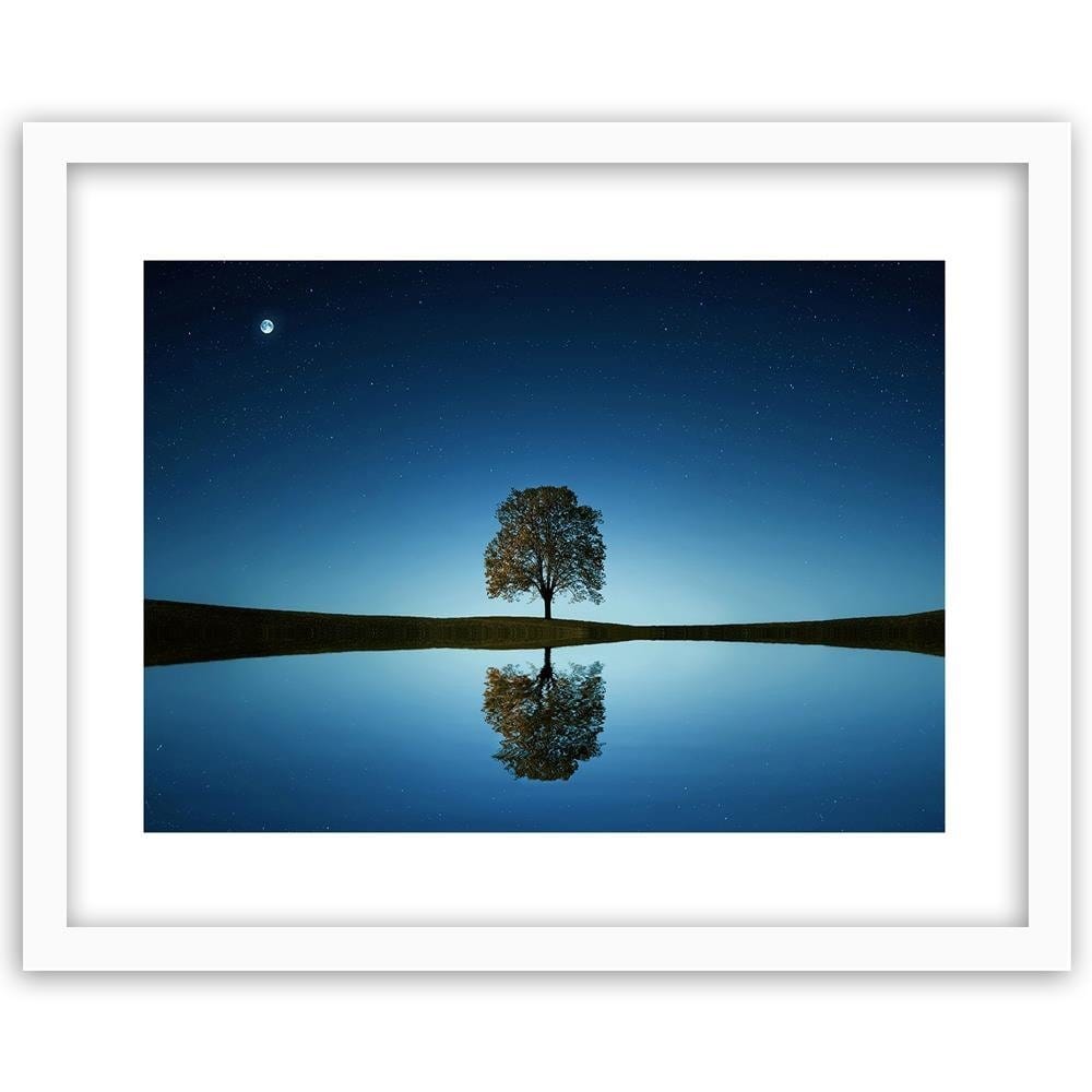 Glezna baltā rāmī - Lonely Tree 4  Home Trends DECO
