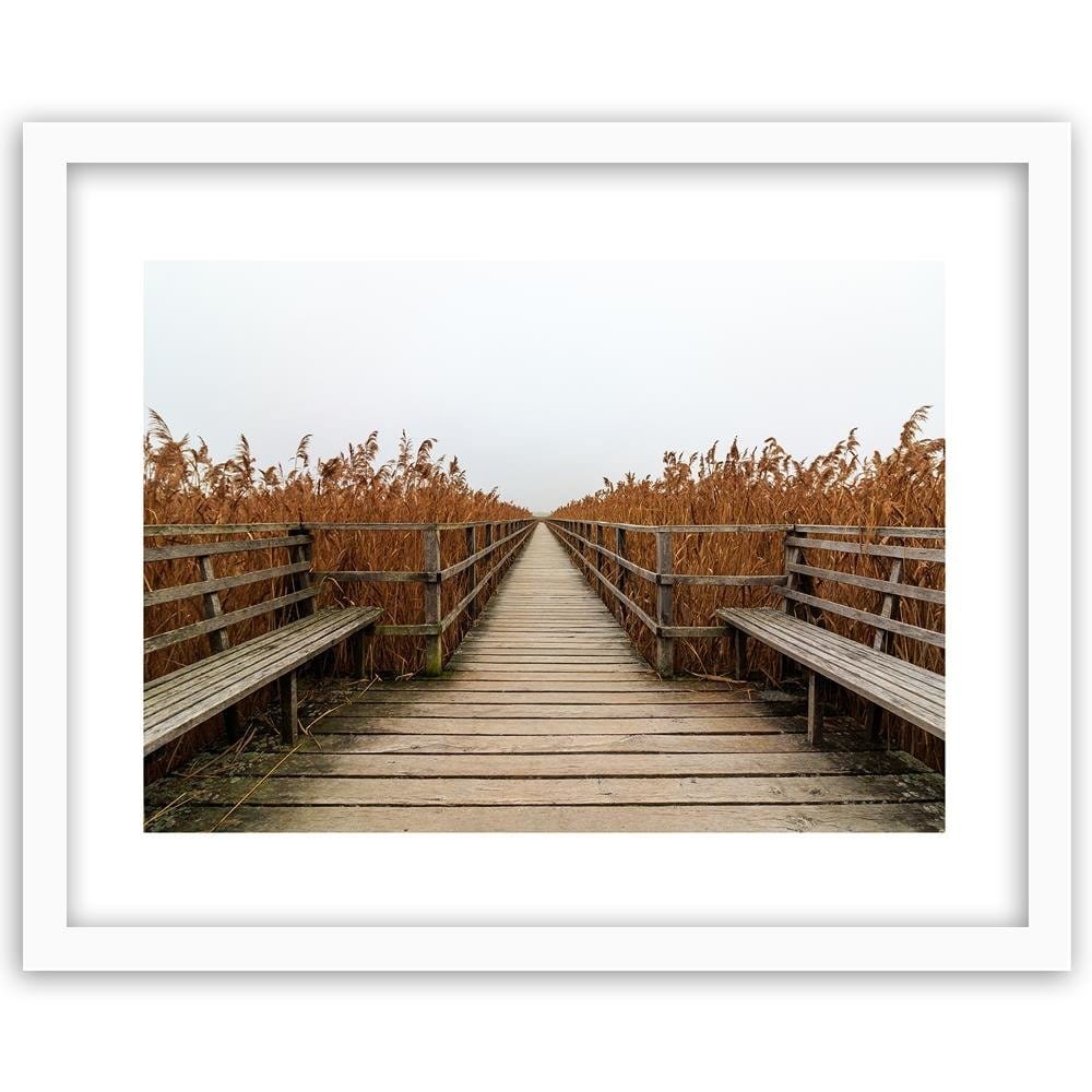 Glezna baltā rāmī - Long Bridge  Home Trends DECO