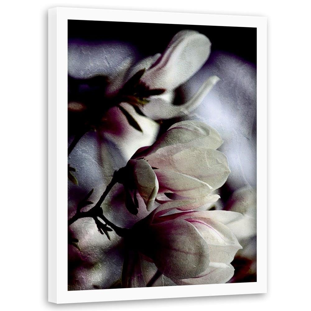 Glezna baltā rāmī - Magnolia Buds  Home Trends DECO