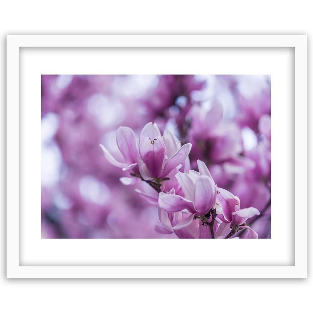 Glezna baltā rāmī - Magnolia Flowers  Home Trends DECO