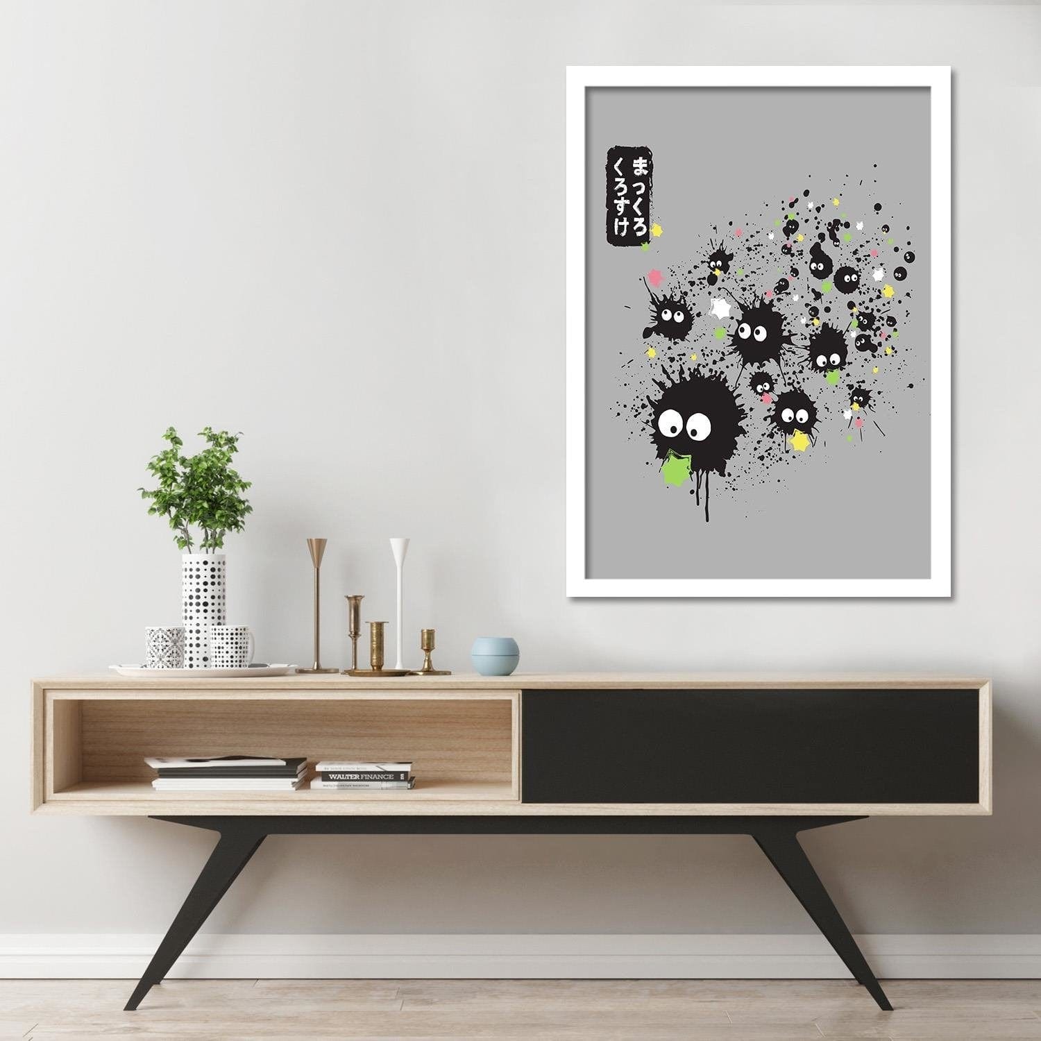 Glezna baltā rāmī - Makkuro Kurosuke Grey  Home Trends DECO