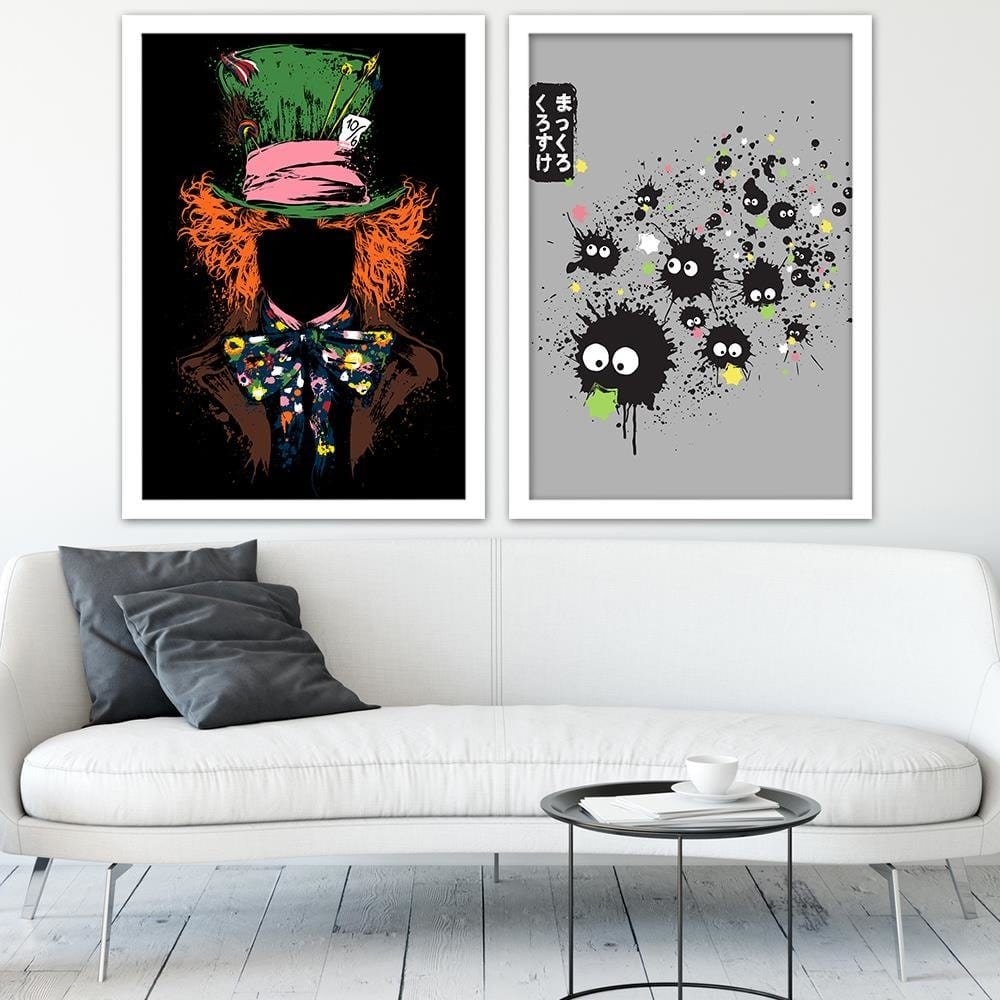 Glezna baltā rāmī - Makkuro Kurosuke Grey  Home Trends DECO