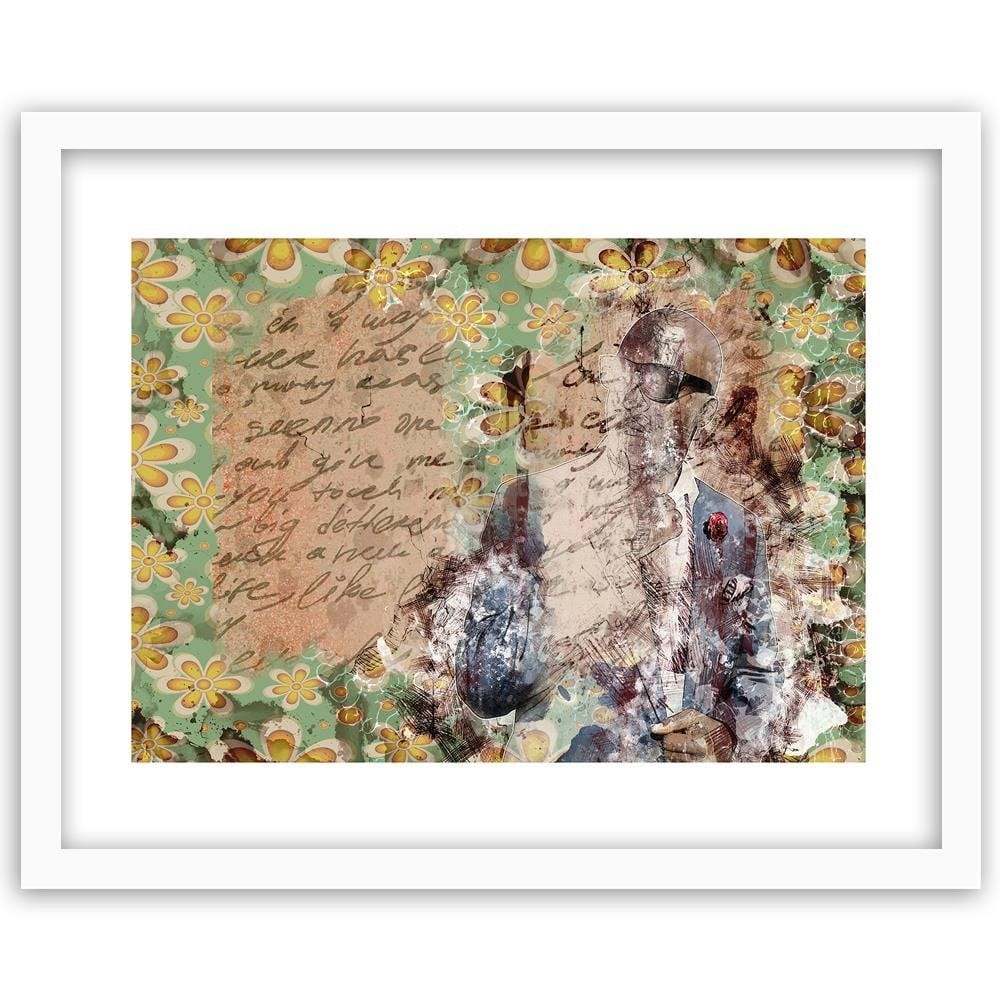 Glezna baltā rāmī - Man In Suit Abstraction  Home Trends DECO