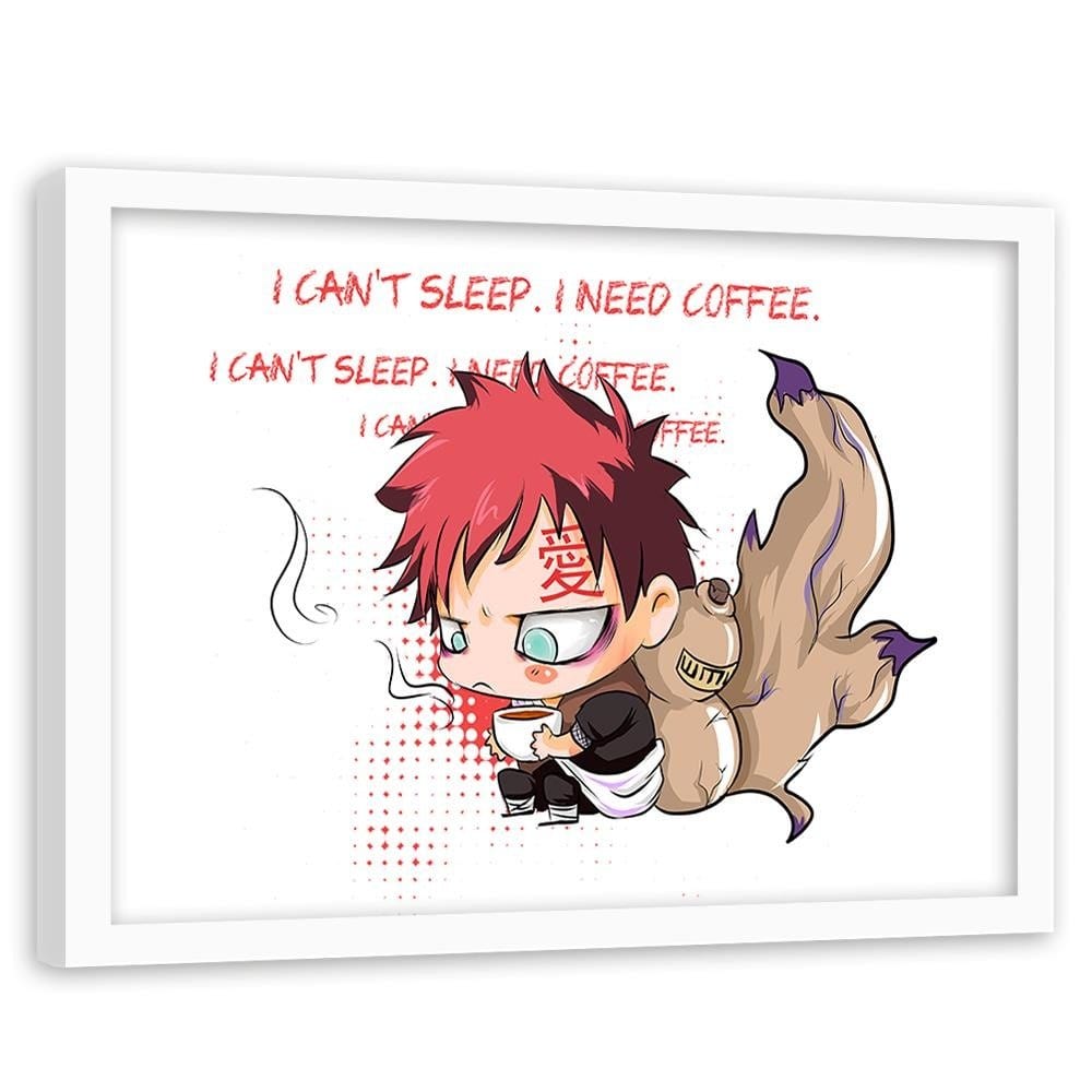 Glezna baltā rāmī - Manga I Need Coffee  Home Trends DECO