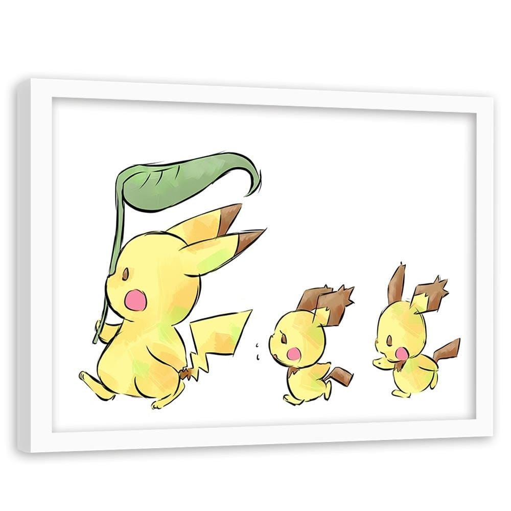 Glezna baltā rāmī - Manga Strolling Yellow Creatures  Home Trends DECO