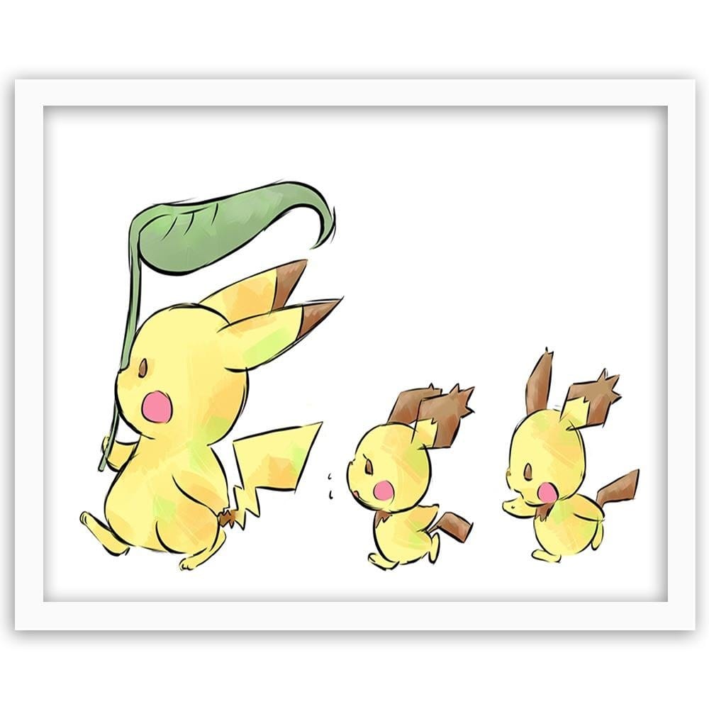Glezna baltā rāmī - Manga Strolling Yellow Creatures  Home Trends DECO