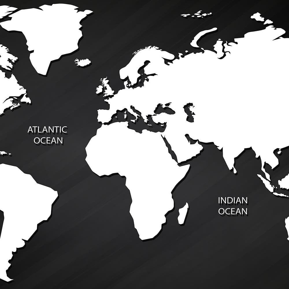 Glezna baltā rāmī - Map Of The World And Continents  Home Trends DECO