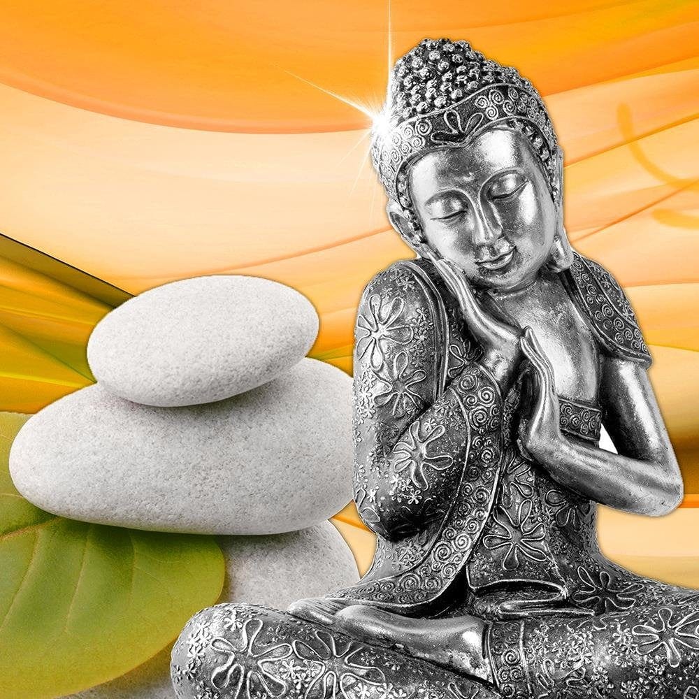 Glezna baltā rāmī - Metal Buddha  Home Trends DECO