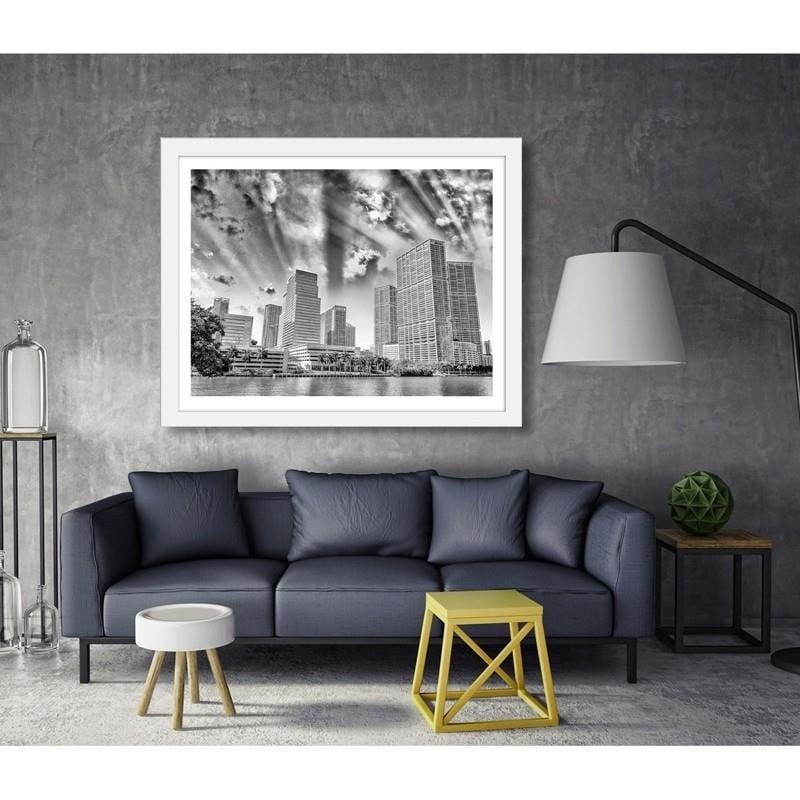 Glezna baltā rāmī - Miami beach  Home Trends DECO