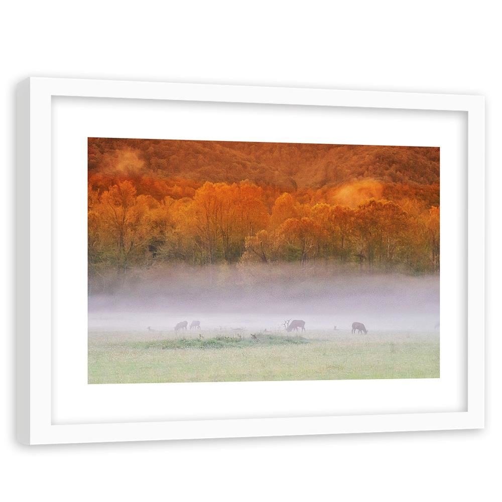 Glezna baltā rāmī - Mist Over Rykowiskiem  Home Trends DECO