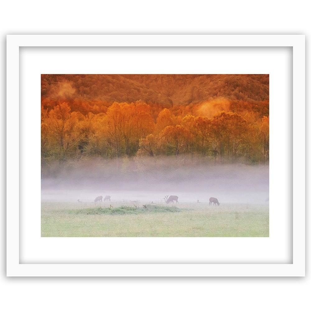 Glezna baltā rāmī - Mist Over Rykowiskiem  Home Trends DECO