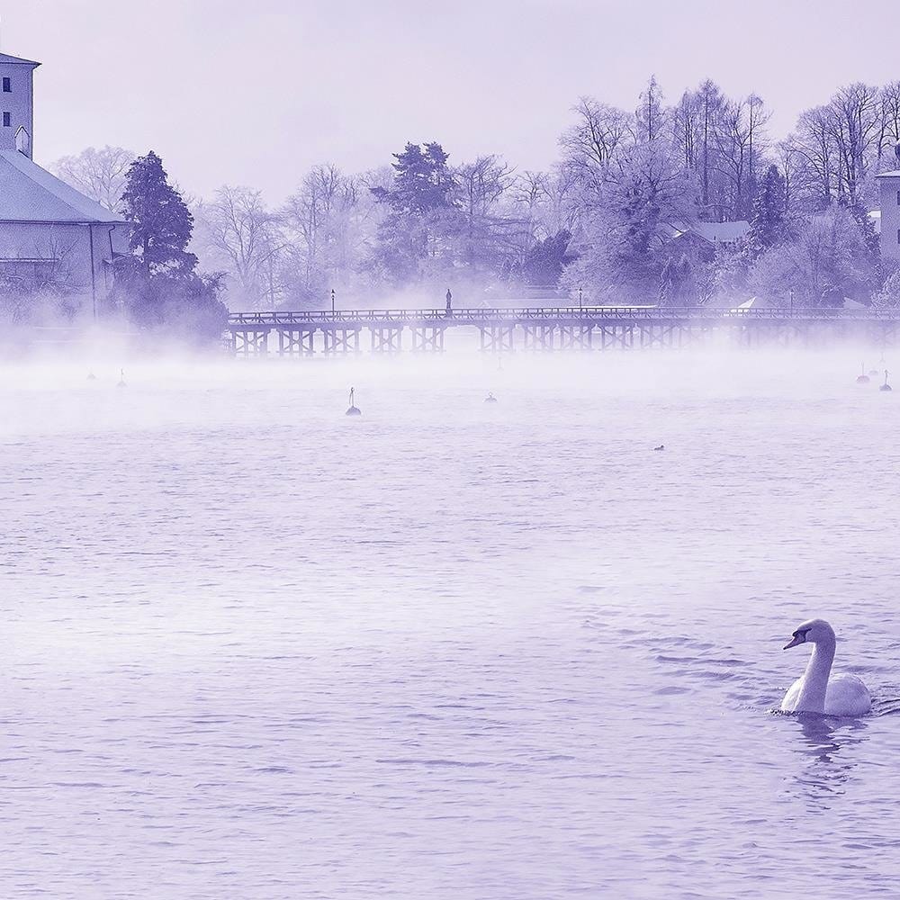 Glezna baltā rāmī - Misty Lake  Home Trends DECO
