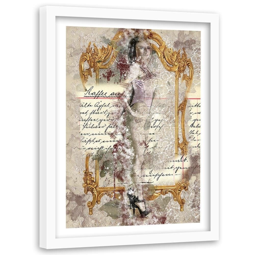 Glezna baltā rāmī - Model Abstraction Front Of The Mirror  Home Trends DECO
