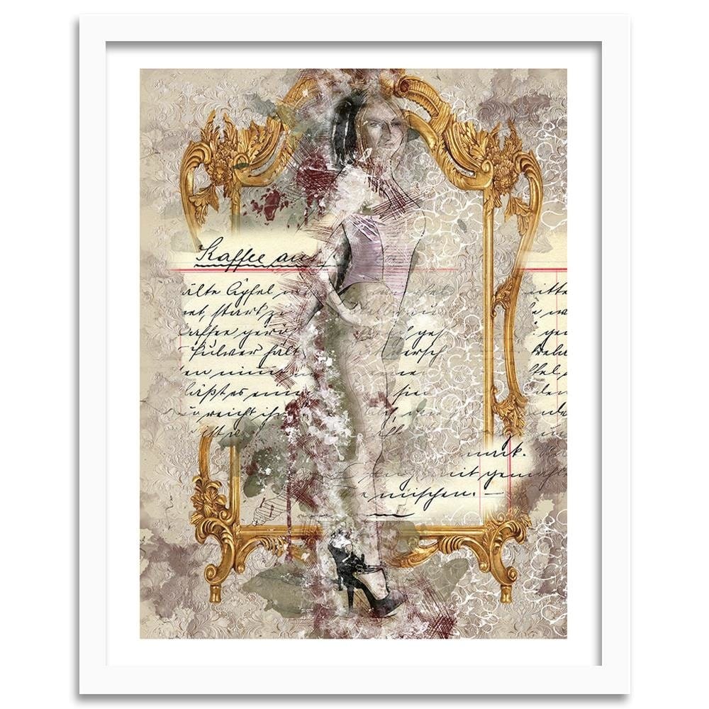 Glezna baltā rāmī - Model Abstraction Front Of The Mirror  Home Trends DECO