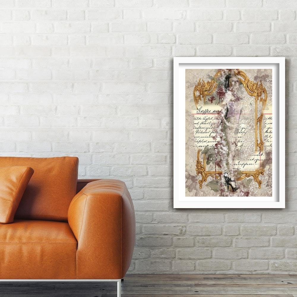 Glezna baltā rāmī - Model Abstraction Front Of The Mirror  Home Trends DECO