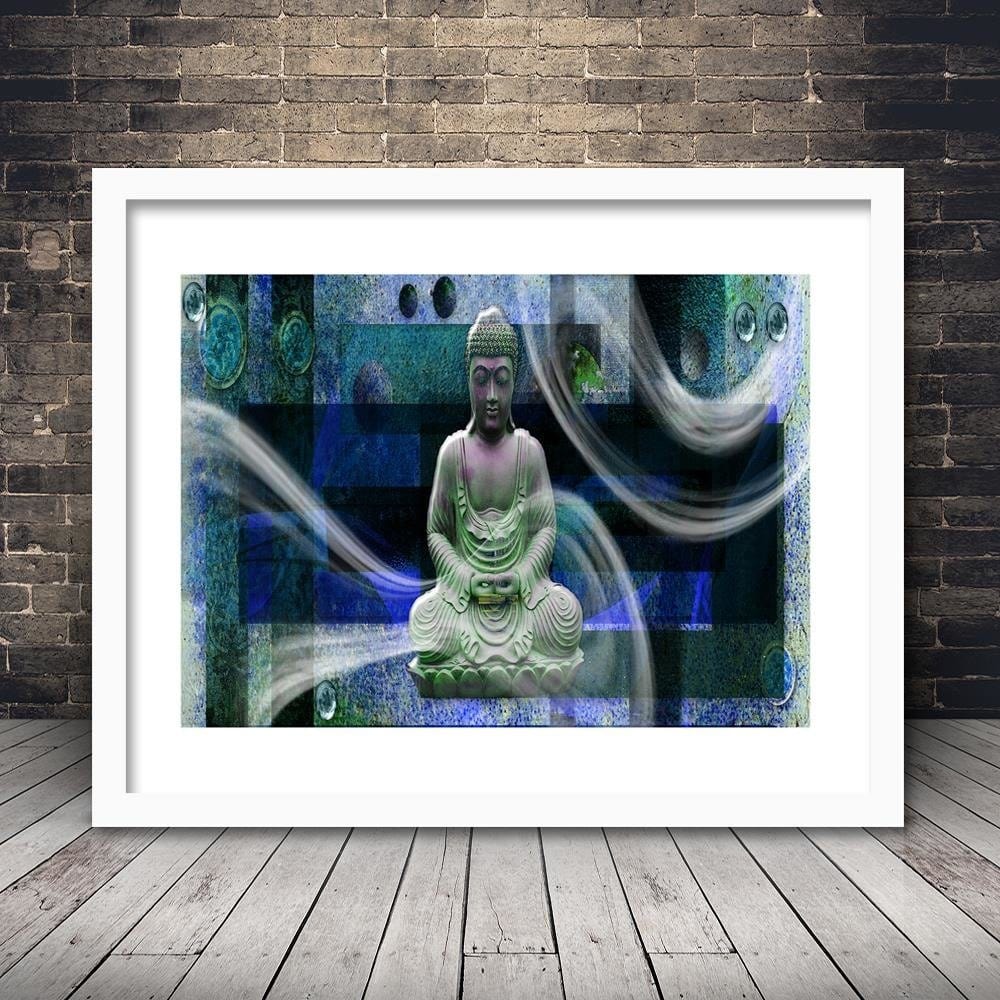 Glezna baltā rāmī - Modern Buddha  Home Trends DECO