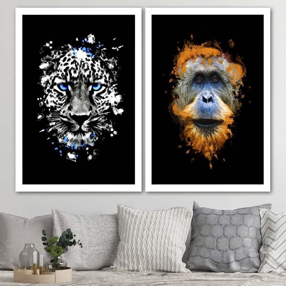 Glezna baltā rāmī - Monkey  Home Trends DECO