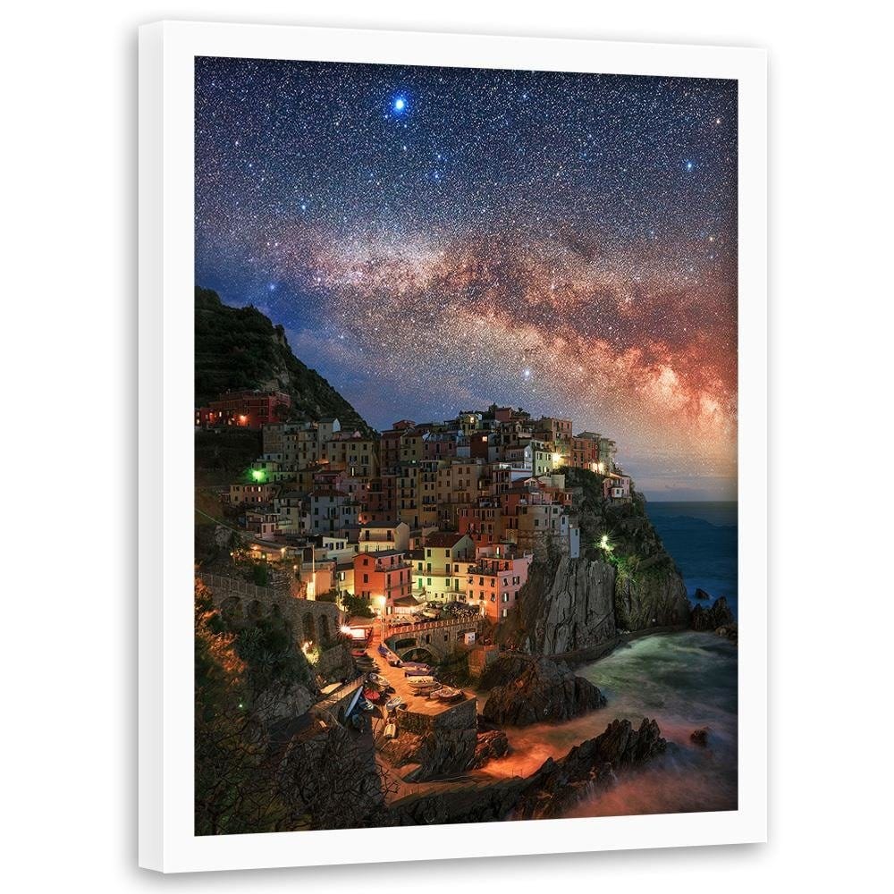 Glezna baltā rāmī - Monterosso At Night  Home Trends DECO