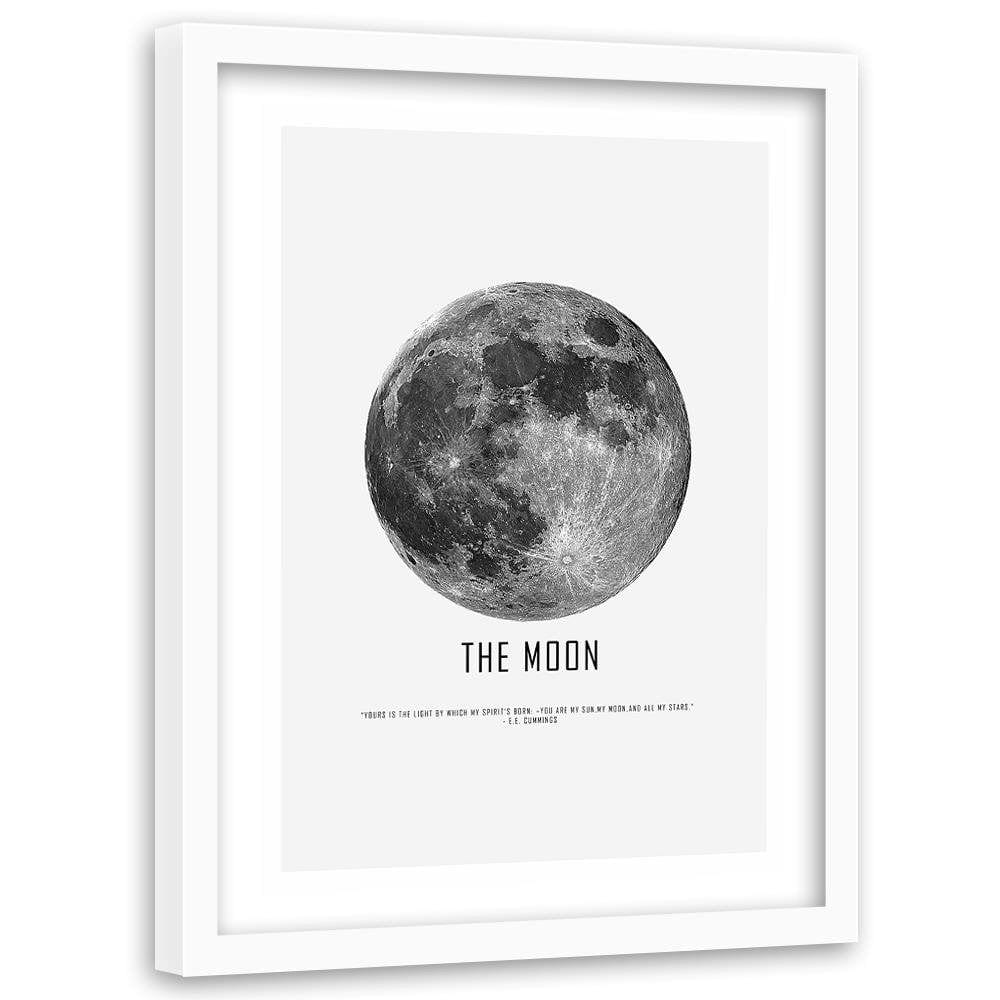 Glezna baltā rāmī - Moon  Home Trends DECO