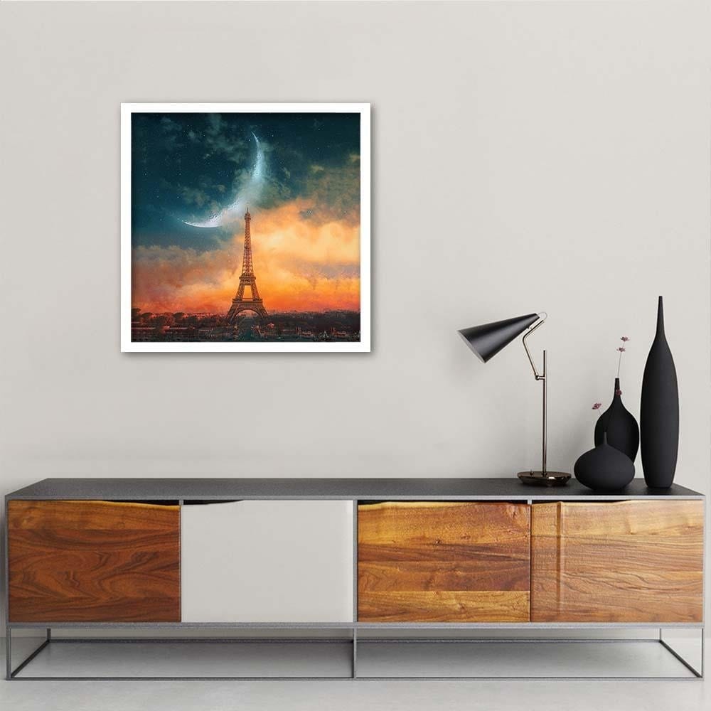 Glezna baltā rāmī - Moon Over Paris  Home Trends DECO