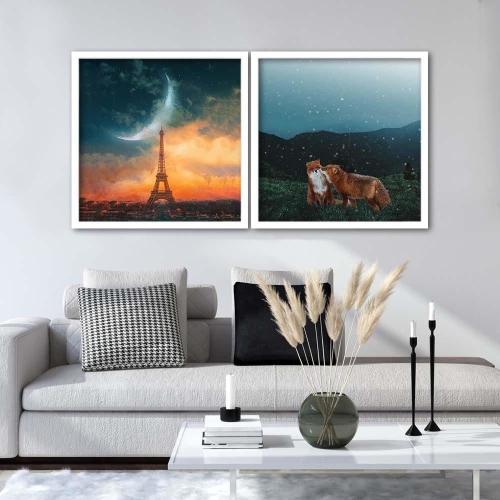 Glezna baltā rāmī - Moon Over Paris  Home Trends DECO