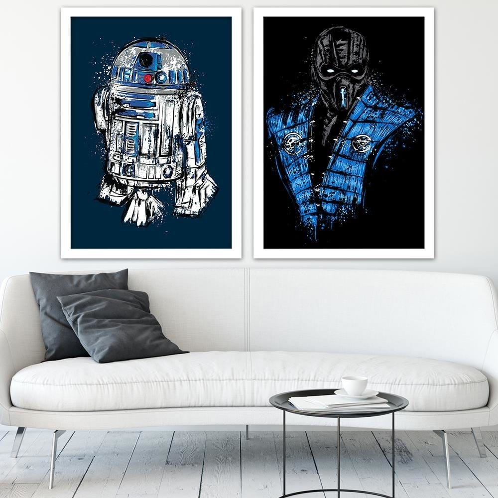 Glezna baltā rāmī - Mortal Ice Blue  Home Trends DECO