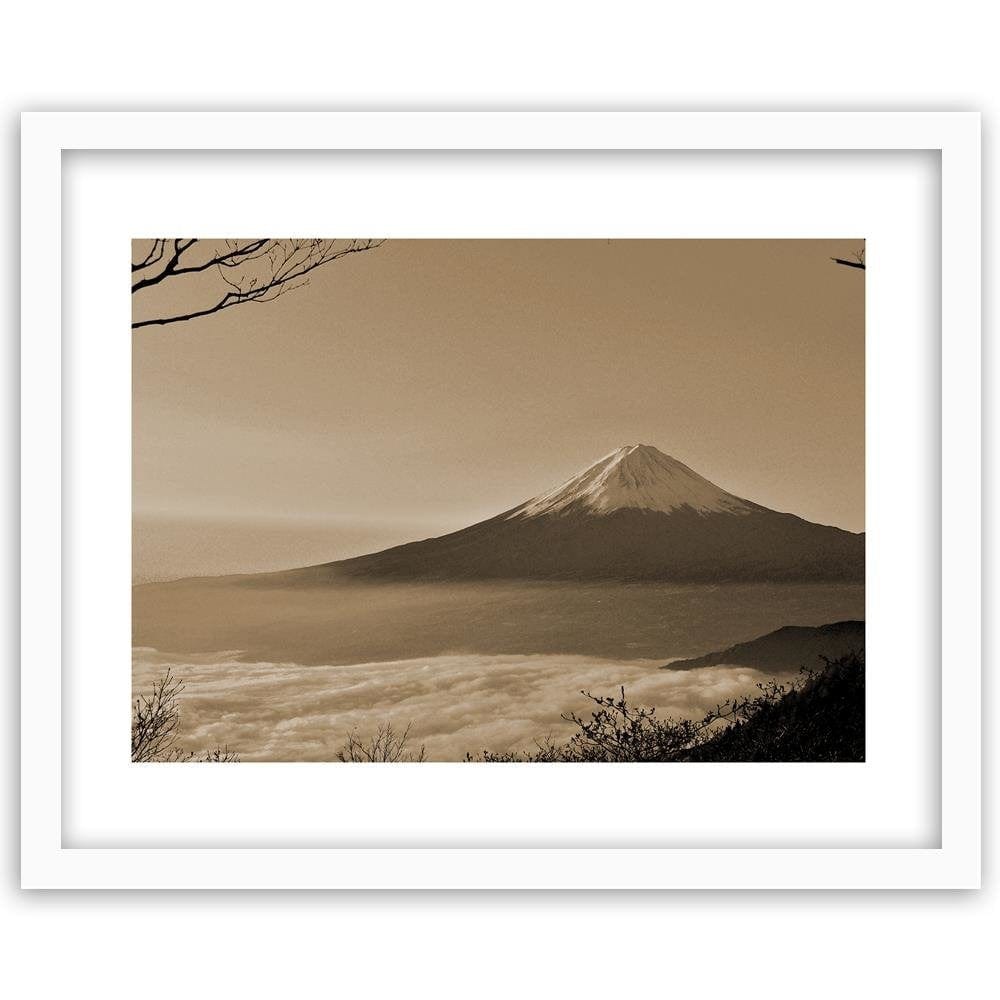 Glezna baltā rāmī - Mount Fuji 1  Home Trends DECO