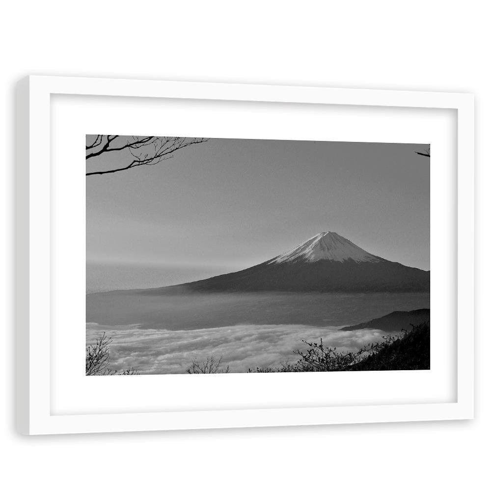 Glezna baltā rāmī - Mount Fuji 2  Home Trends DECO