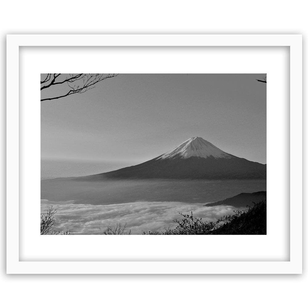 Glezna baltā rāmī - Mount Fuji 2  Home Trends DECO