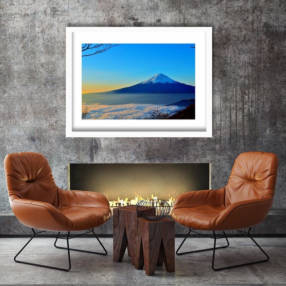 Glezna baltā rāmī - Mount Fuji 3  Home Trends DECO